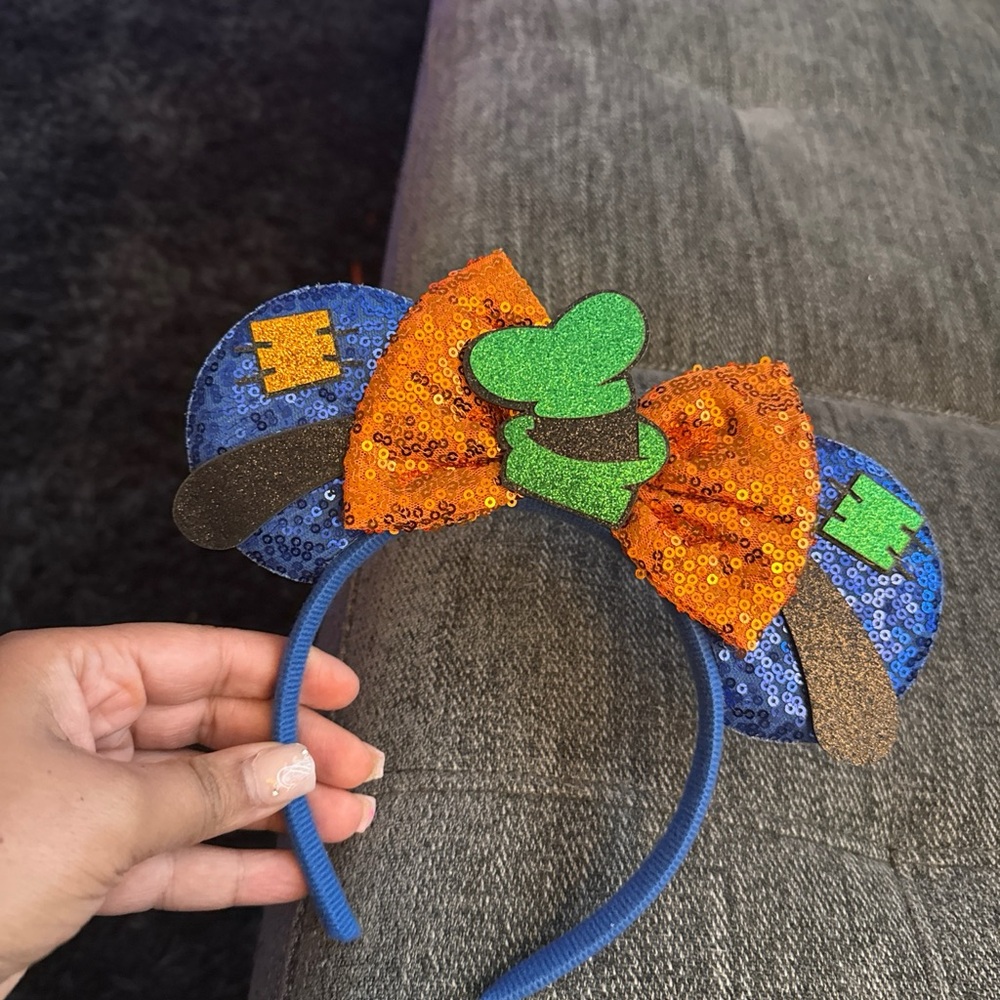 Disney Blue and Orange Sequin Minnie Ears Headband